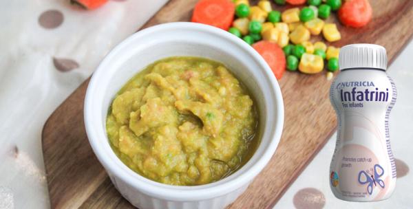Carrot and pea purée weaning recipe - Infatrini