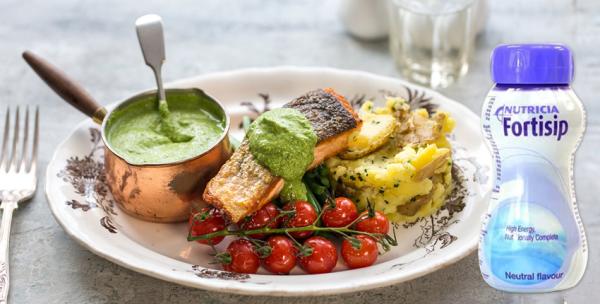 Salmon Fillets with Watercress Sauce Recipe - Fortisip Neutral