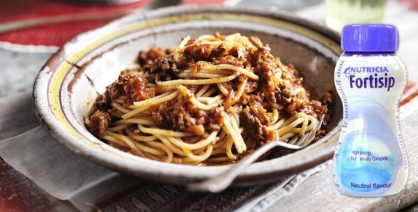 Spaghetti Bolognese Recipe - Fortisip Multi Fibre Tomato / Fortisip Neutral
